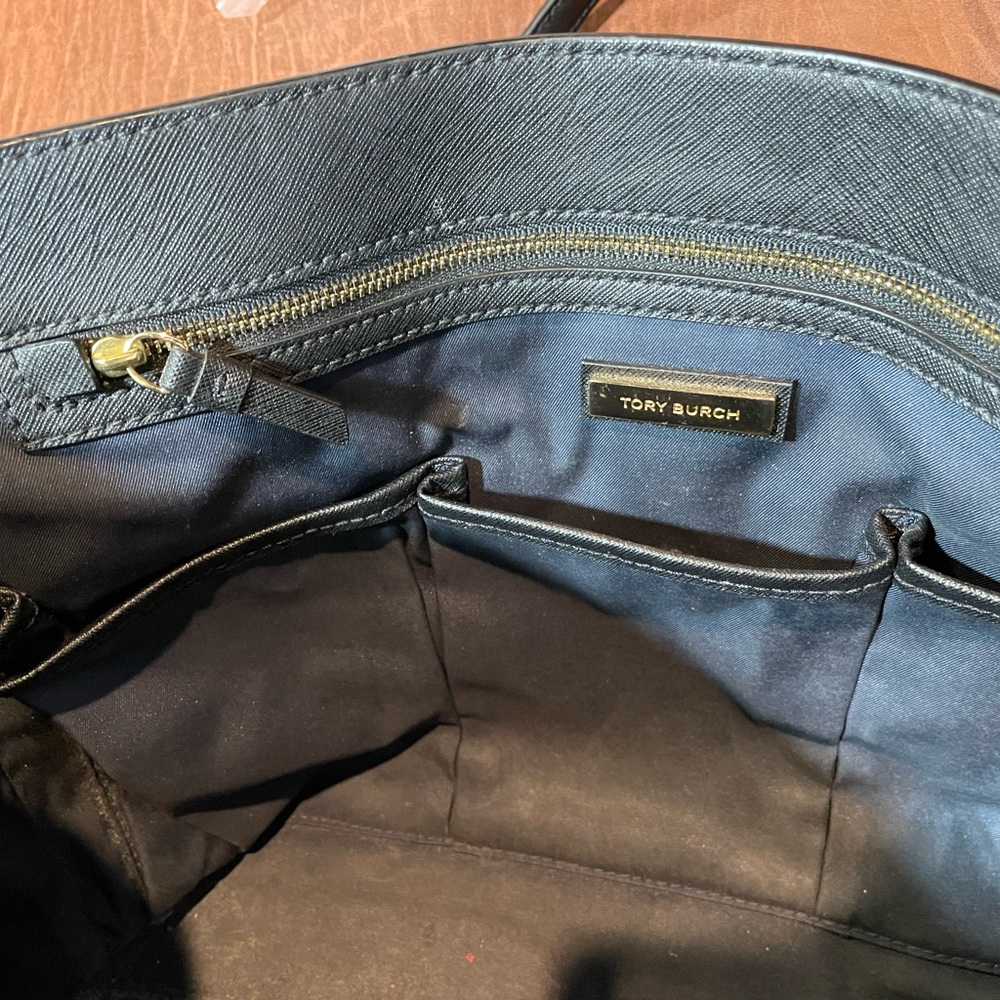 Tory Burch Black Leather Tote - Picture 3 of 10